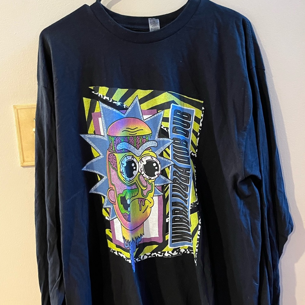 Ripple Junction Black Long Sleeve Tee with Colorful Graphic